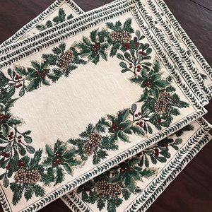 Tapestry Holiday placemats. Set of 6